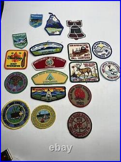 Vtg Huge lot Boy Scouts BSA Patches Arrow Sash Shirt Badge Slides OA Blue Ridge