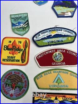 Vtg Huge lot Boy Scouts BSA Patches Arrow Sash Shirt Badge Slides OA Blue Ridge