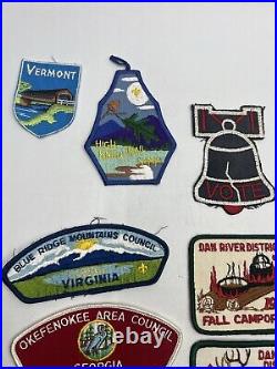 Vtg Huge lot Boy Scouts BSA Patches Arrow Sash Shirt Badge Slides OA Blue Ridge