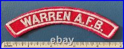 WARREN A. F. B. Air Force Base Boy Scout Red & White Military Strip PATCH RWS MBS