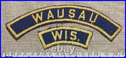 WAUSAU WISCONSIN Boy Cub Scout Blue & Gold Community State Strip PATCHES BGS 40s