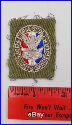 WW2 Era Boy Scout America Eagle Scout Rank Patch 1930s Type 2 Khaki Green Silk