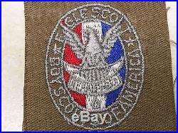 WW2 Era Eagle Scout Rank Patch on Sand Twill Tan