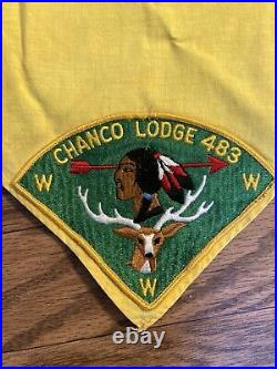 WWW OA Order Of The Arrow Chanco Lodge 483 Patch Scarf Vintage Neckerchief